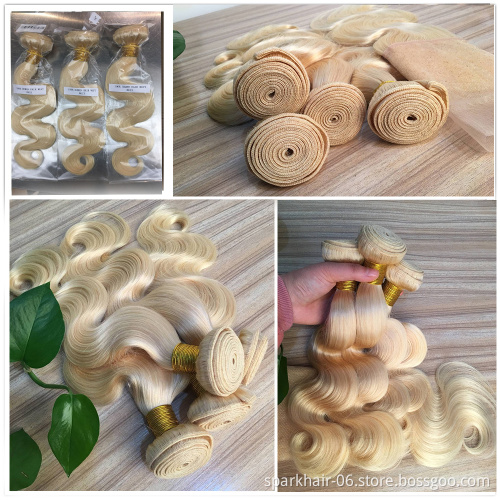 Virgin Mink Brazilian Hair,613 Blonde Virgin Cuticle Aligned Hair, Free Sample Virgin Brazilian Human Hair Bundles With Closure